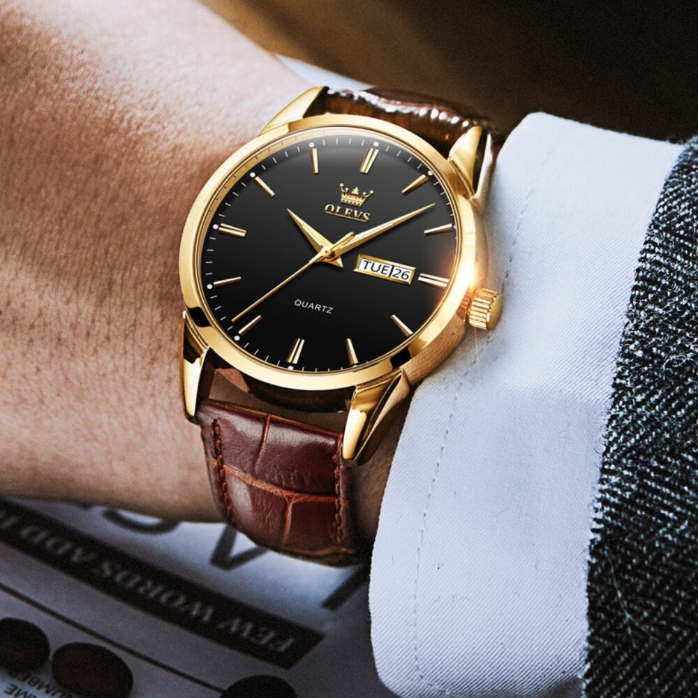 8-5 Men's Watches Leather Band White Case Waterproof Luminous